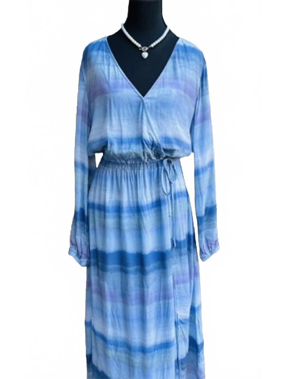 Cloth & Stone x Anthropologie Watercolor Tie Dye Rayon Maxi Dress M